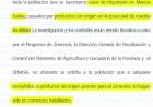 Comunicado de la Dirección de Bromatología, Higiene y Control Ambiental.
